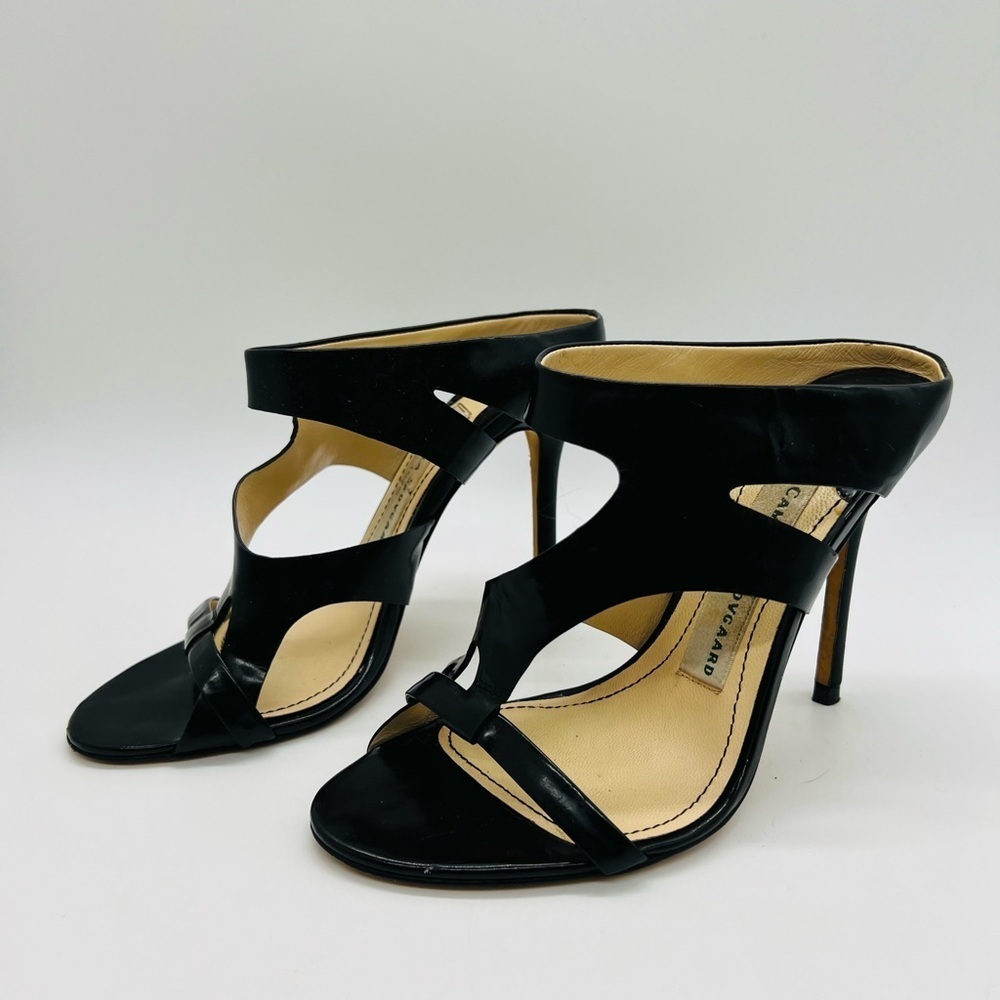 Camilla Skovgaard Chic Black Leather Strappy Heels Size 36.5